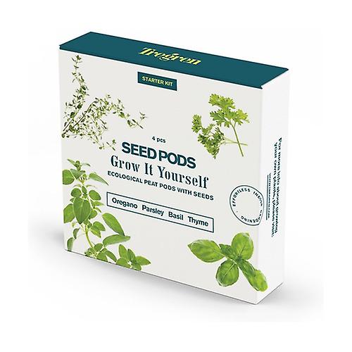 Starter kit: mix of seeds, oregano, parsley, basil and lollo lettuce. rosso 48 g