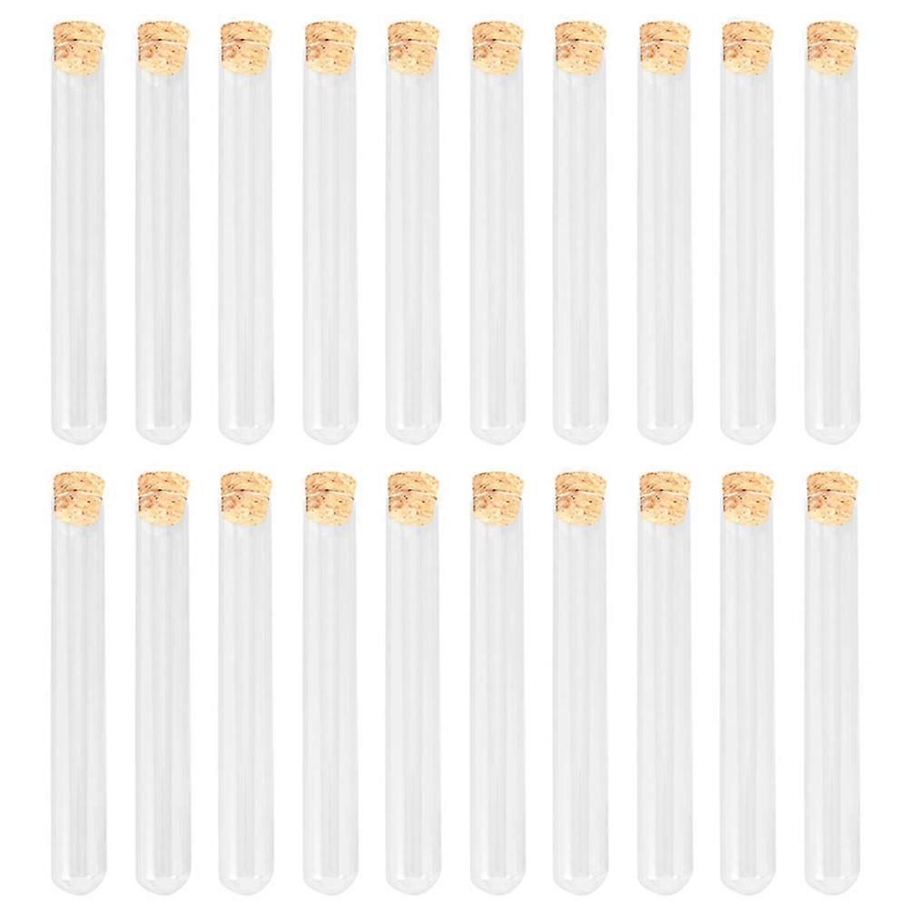 20Pcs Glass Vial Container Cork Stopper Glass Test Tubes for Chemical and Home Use