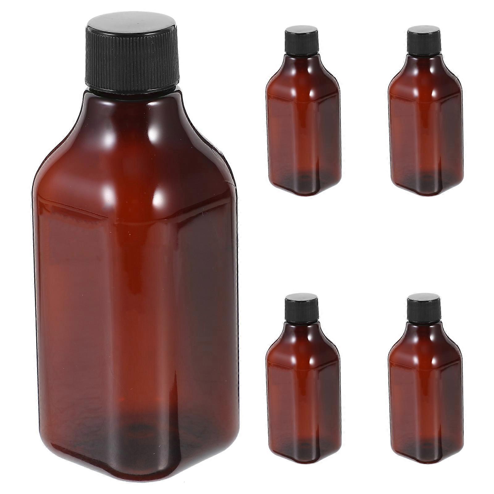 5pcs Travel Bottles Toiletries Containers Plastic Bottles Refillable Bottles with Screw Caps for Shampoo Lotion(200ml)