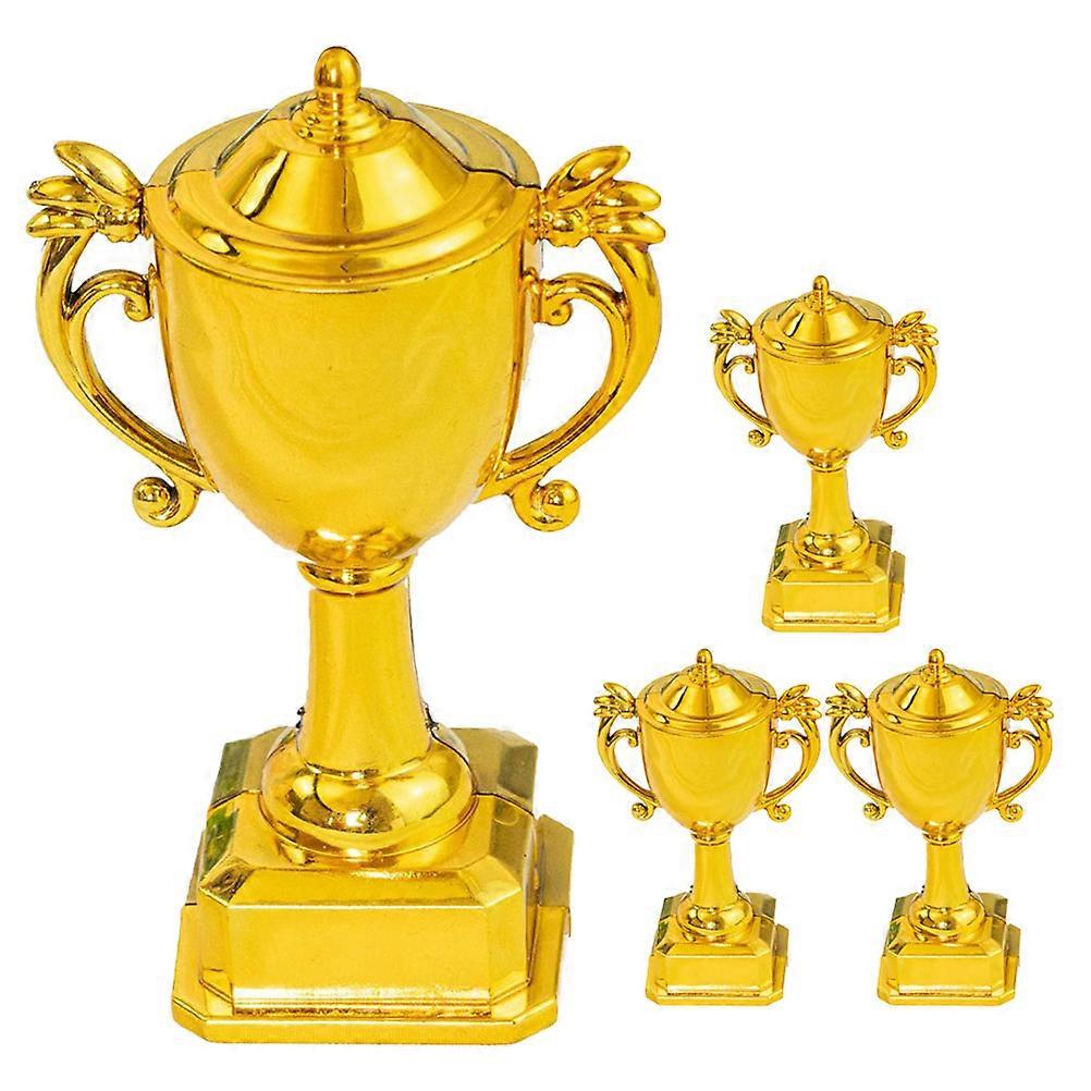 4pcs Cute Trophy-shaped Cake Topper Cake Insertion Contest-themed Cake Decor