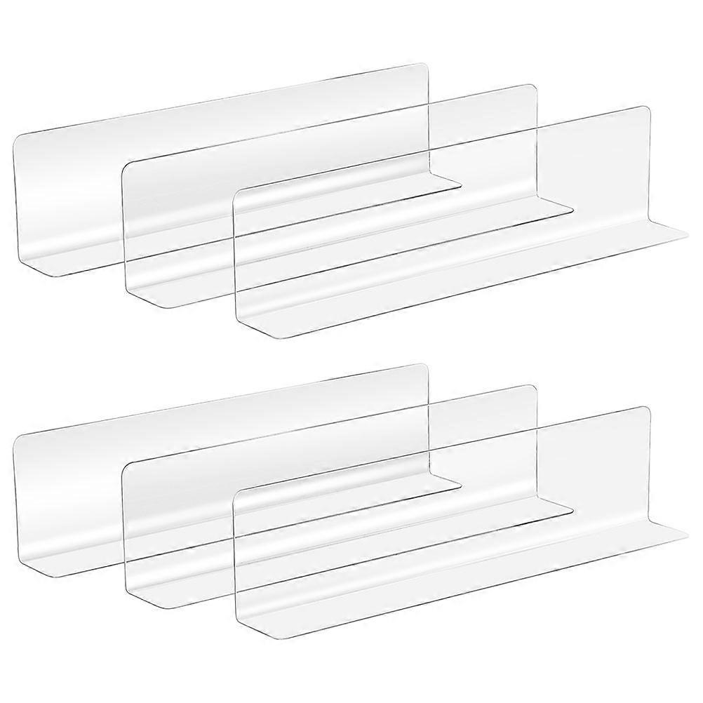 6PCS Non-magnetic Plastic Shelf Dividers Clear Supermarket Shelf Divider Shelf Separators