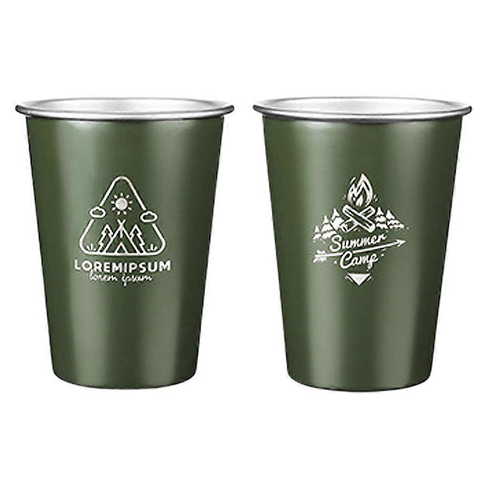 2Pack stainless steel pint cups set, single wall stackable beer mug for party and camping