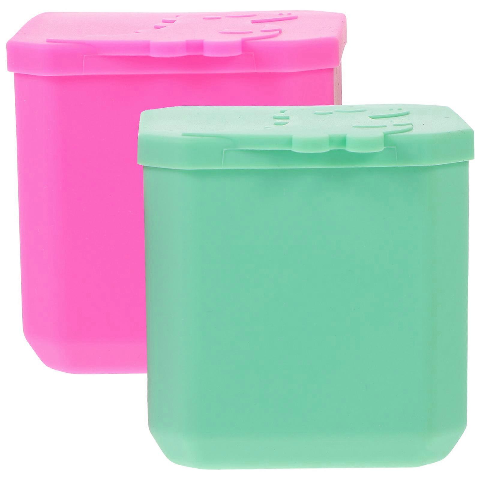 2pcs Condiment Containers with Lids Dip Containers Silicone Salad Dressing Leakproof Container
