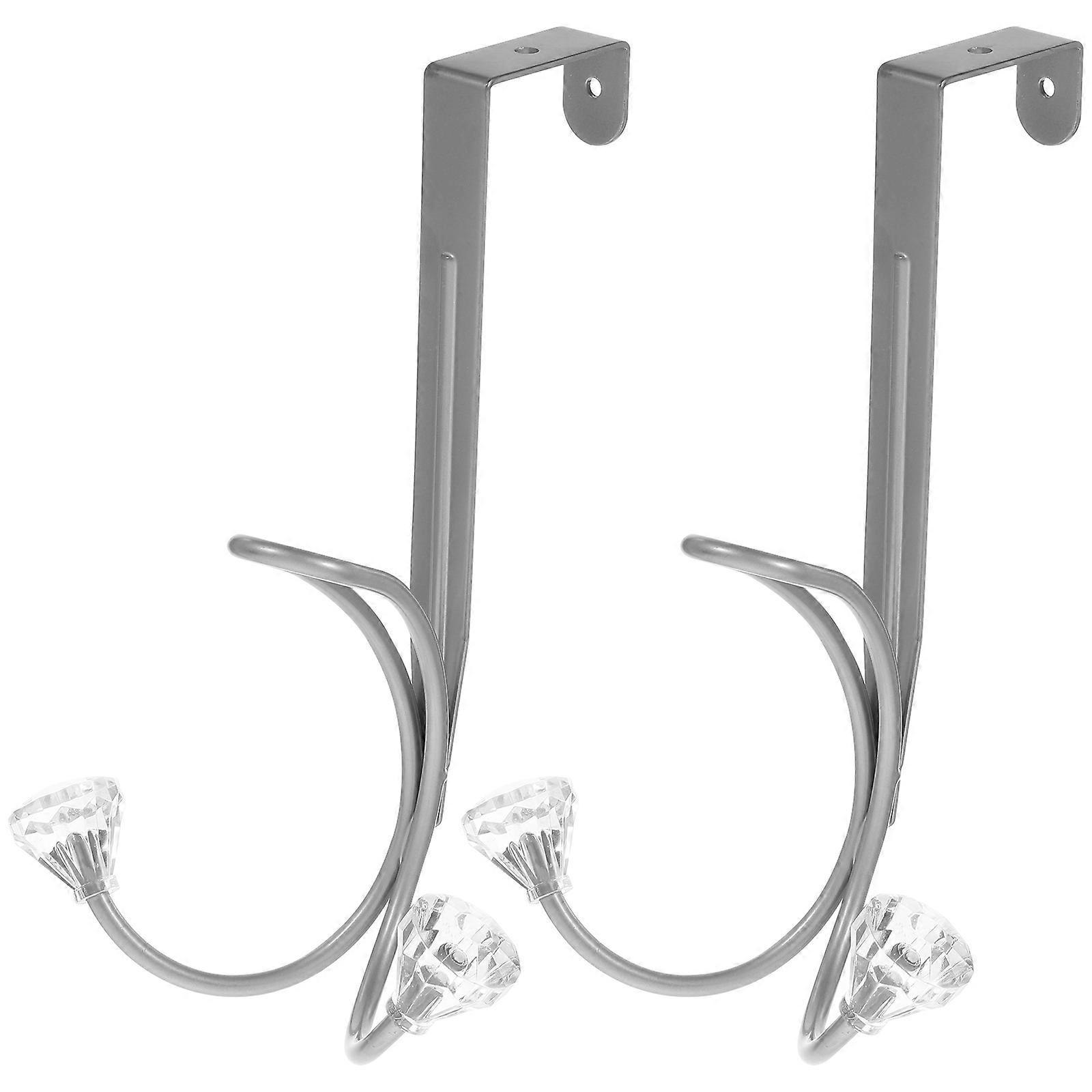 2pcs Over The Door Hooks Double Hanger Hooks Hanging Hooks Household Hanging Organizers