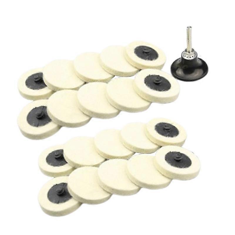 Surface Conditioning Quick Change Compressed Wool Felt Buffing Discs, Fine Polishing Pads(White)