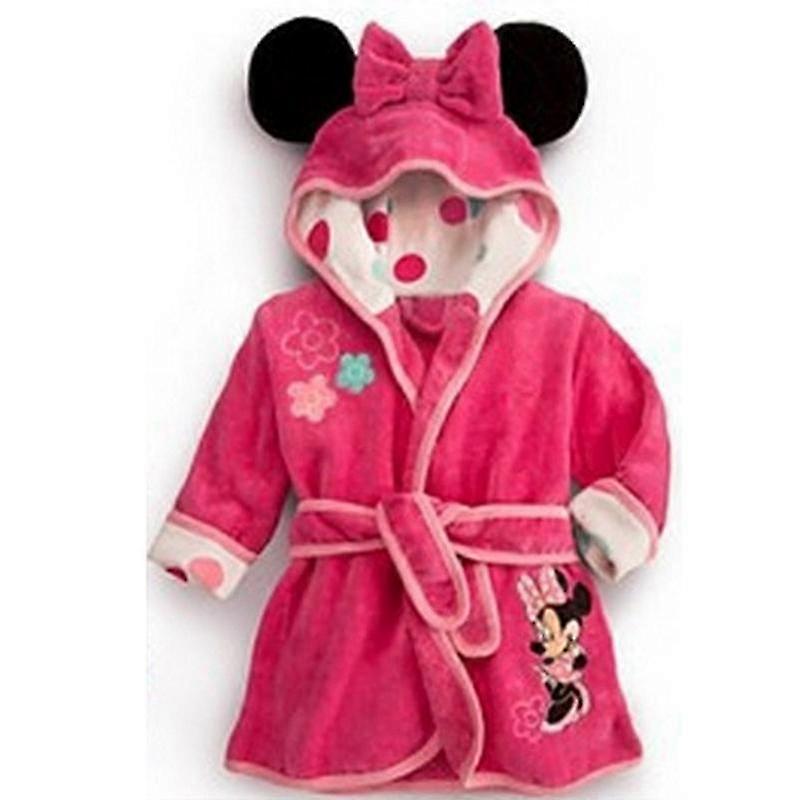 Kids Hooded Fleece Bathrobe Dressing Gown Warm Housecoat Wrap Sleepwear