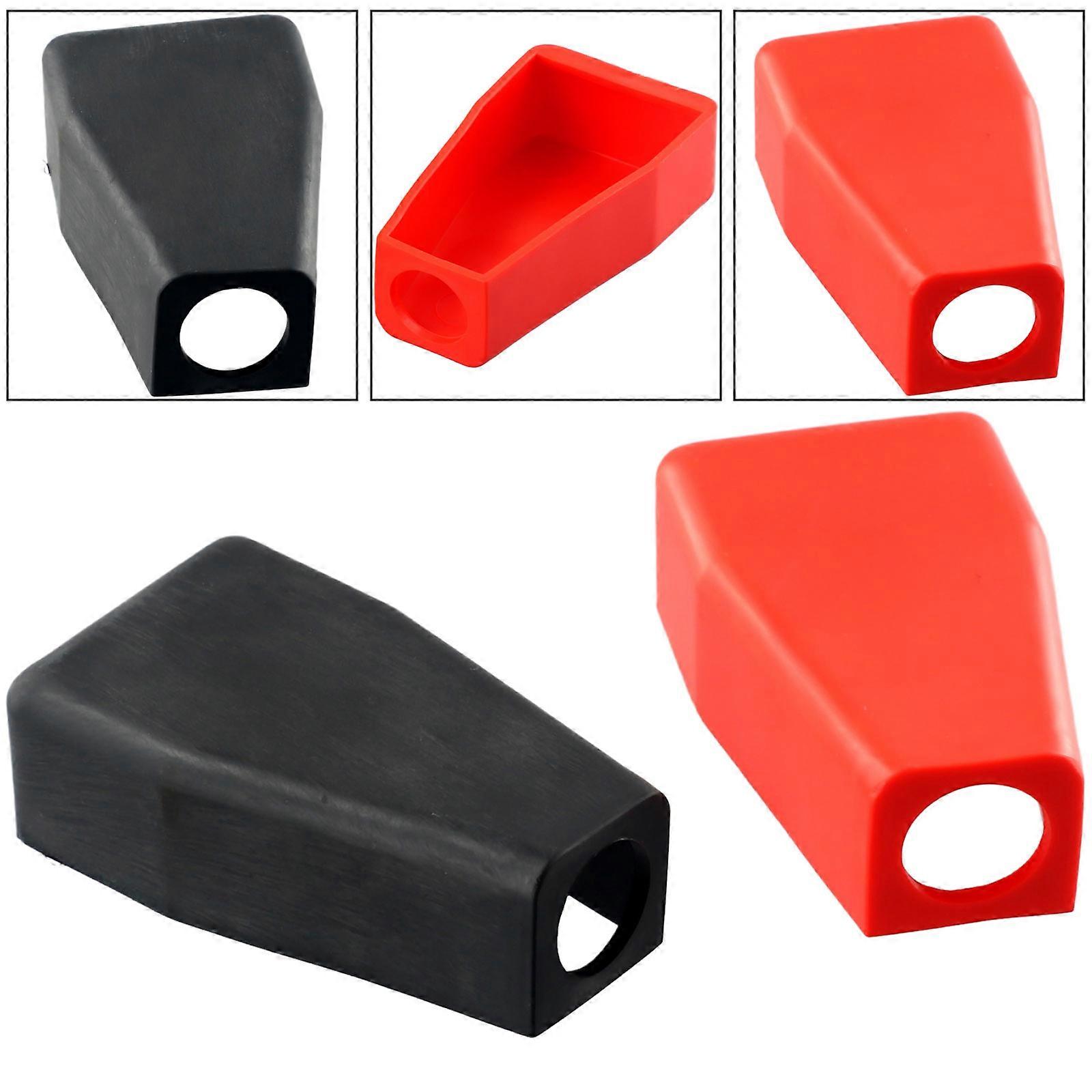 2pcs Battery Car power connector Terminal Covers Negative Positive Insulating Cap Protector Straight Square Cap Auto Batteries Accessories