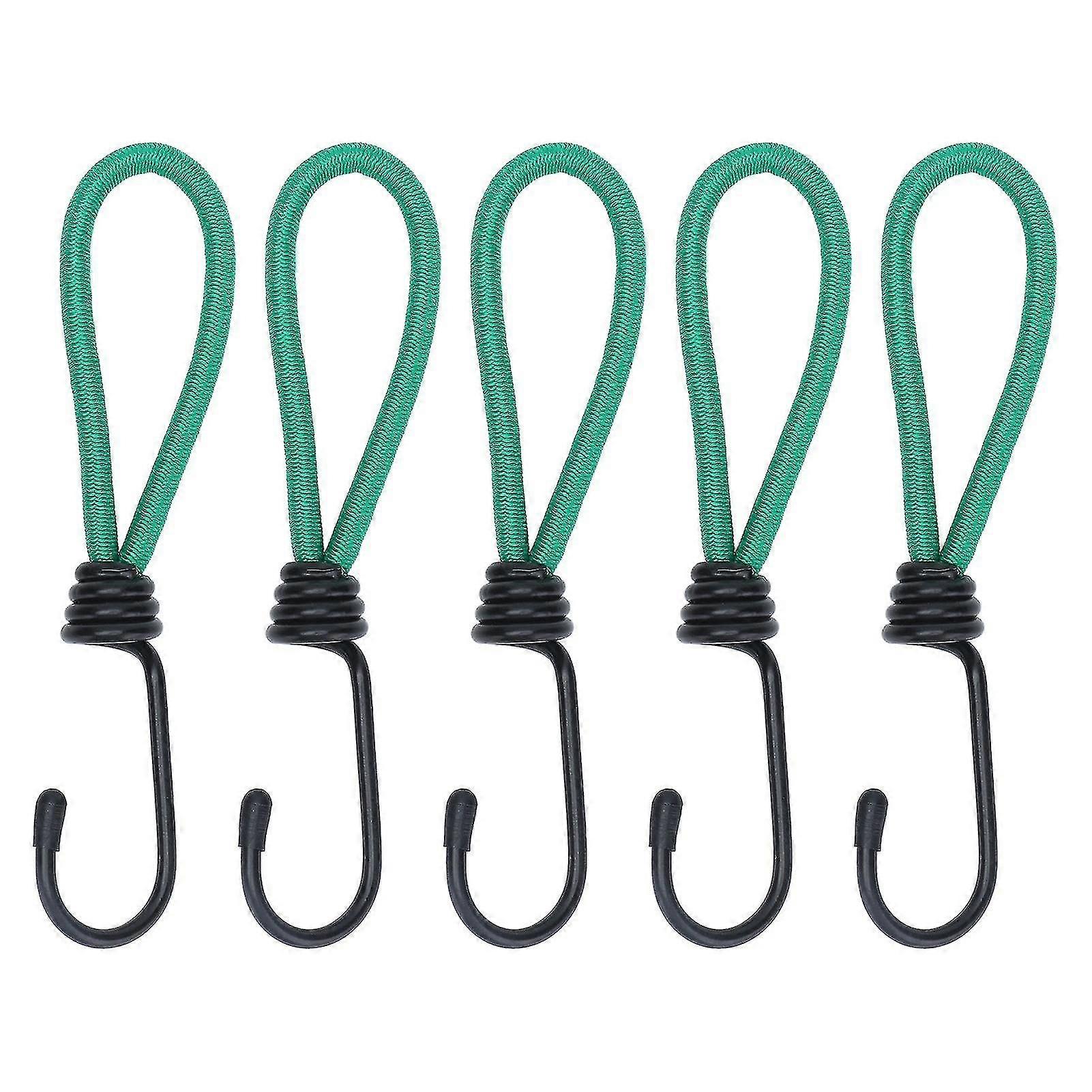 5 Pieces Bungee Hook, Tarp Bungee Hook Elastic Bungee Cords Camping With Hook, Bungee Strap For Tarps