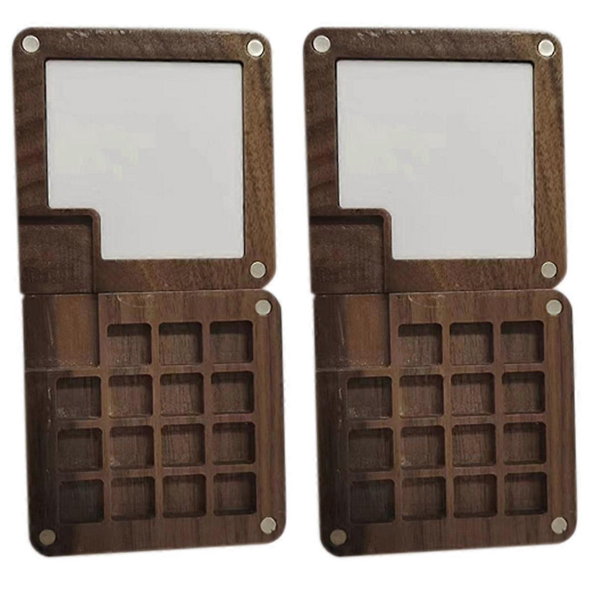 2X Portable Watercolor Palette, 15 Color Sketchbook Palette, Wooden Palette Box, Travel Paint Palet