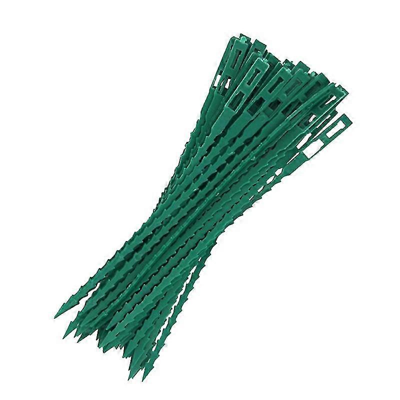 150pcs Plastic Binding Belt Multi-Purpose Fish Bone Spur Green Garden Binding Belt (Short 13.5cm )