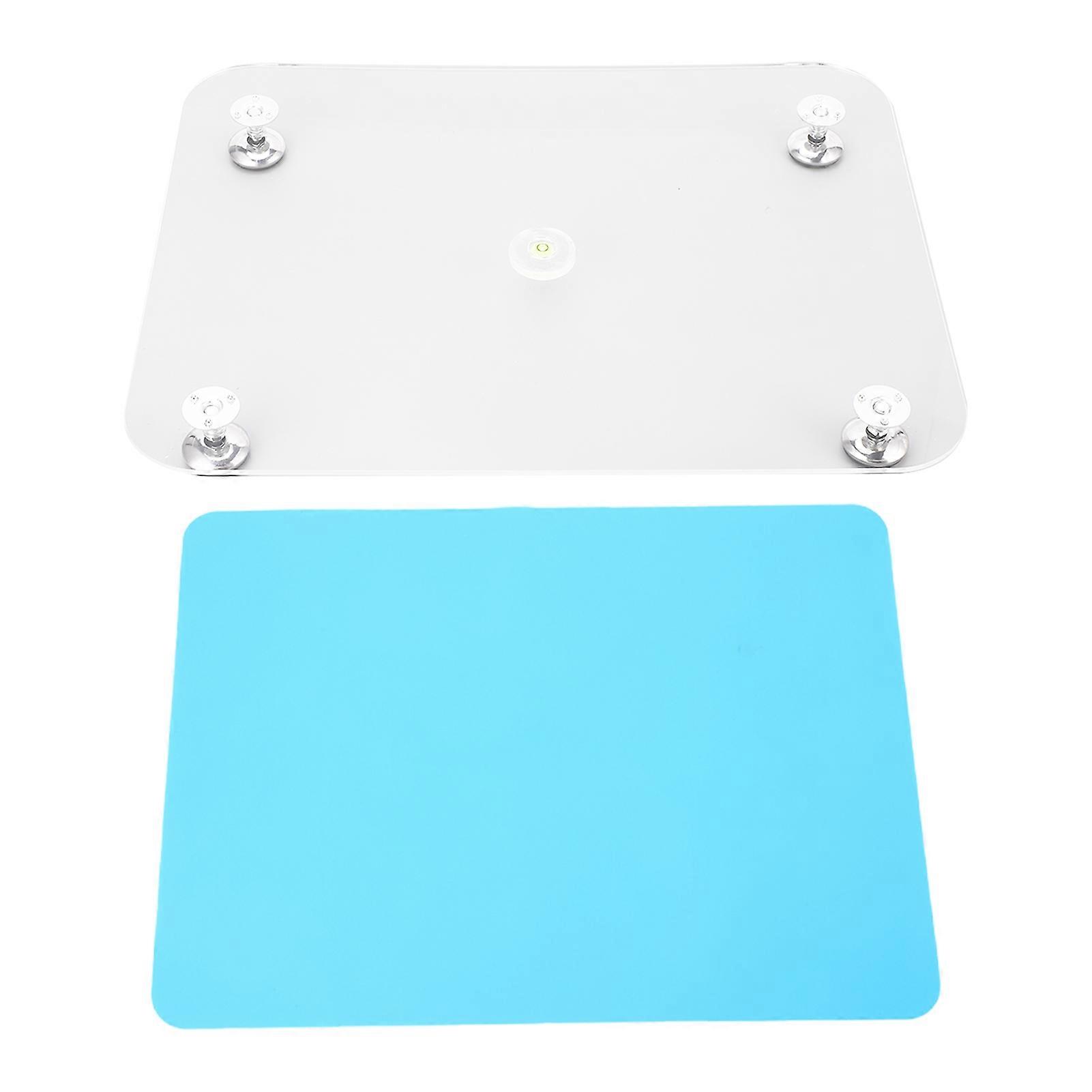 Resin Leveling Board Adjustable Leveling Table with Silicone Mat Paint Acrylic Pouring Tool Blue