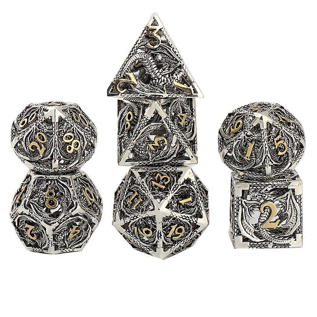 Metal Dice DND Set Role-Playing D&D 7 Pure Copper Hollow polyhedral dice Suitable for Dungeons and Dragon RPG  dungeon dragon