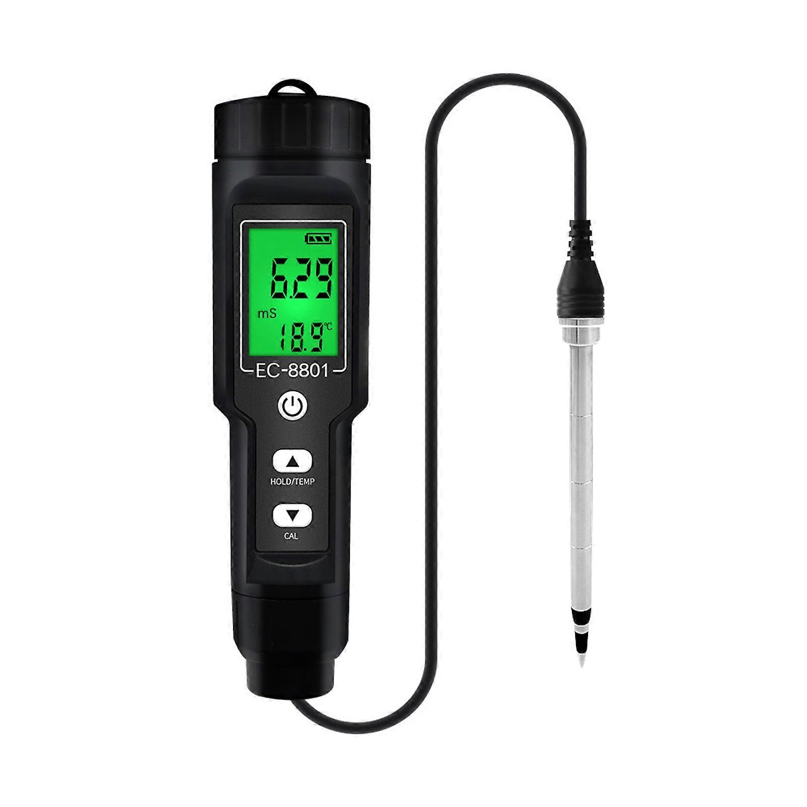 DigitalBacklit Soil Tester EC Temperatur Multipurpose Probe Jordmåler Planting FT