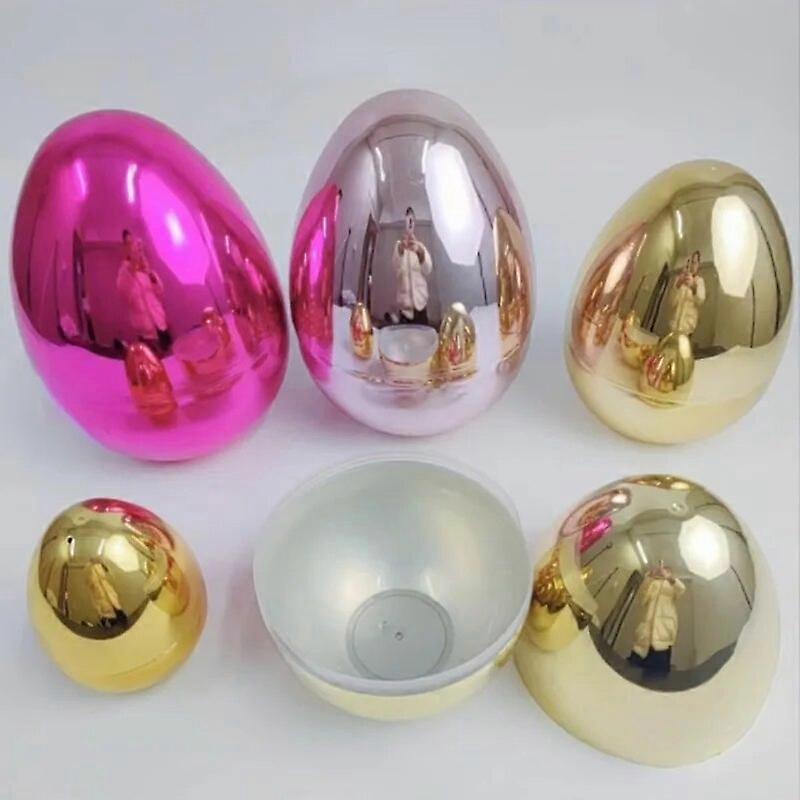 DIY Large Easter Egg Decorations  15cm & 25cm Assorted Plastic Eggs with Electroplating & Print