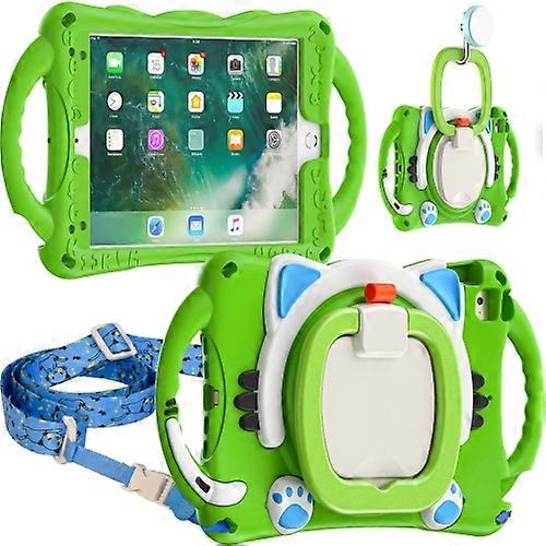 Cute Cat King Kids Shockproof EVA Protective Case with Holder/Shoulder Strap/Handle For iPad mini 2019 / 4 / 3 / 2 / 1