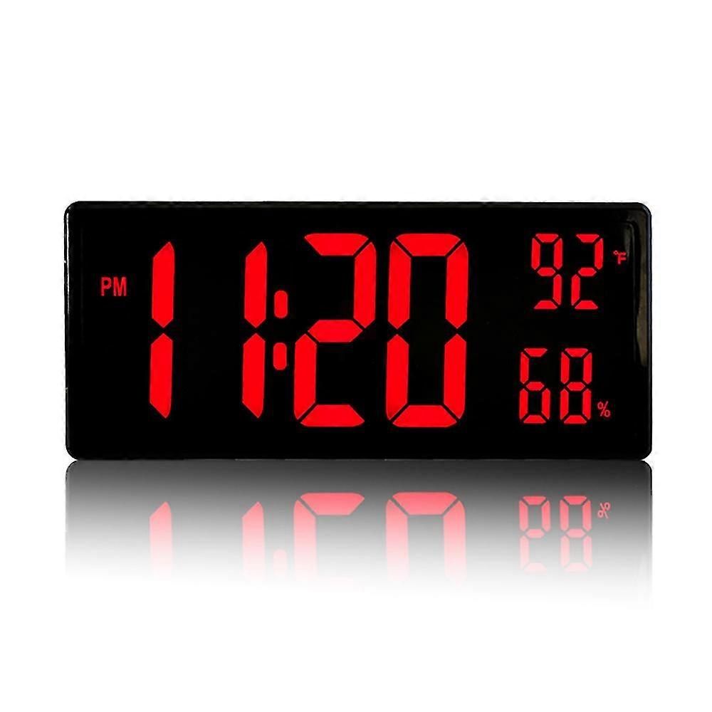 Electronic Wall Clock Temperature And Humidity Luminous Large Screen Style2