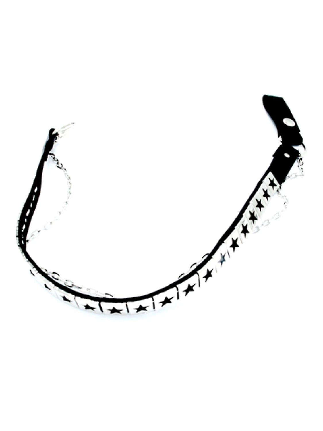 Leather pants chain with stars