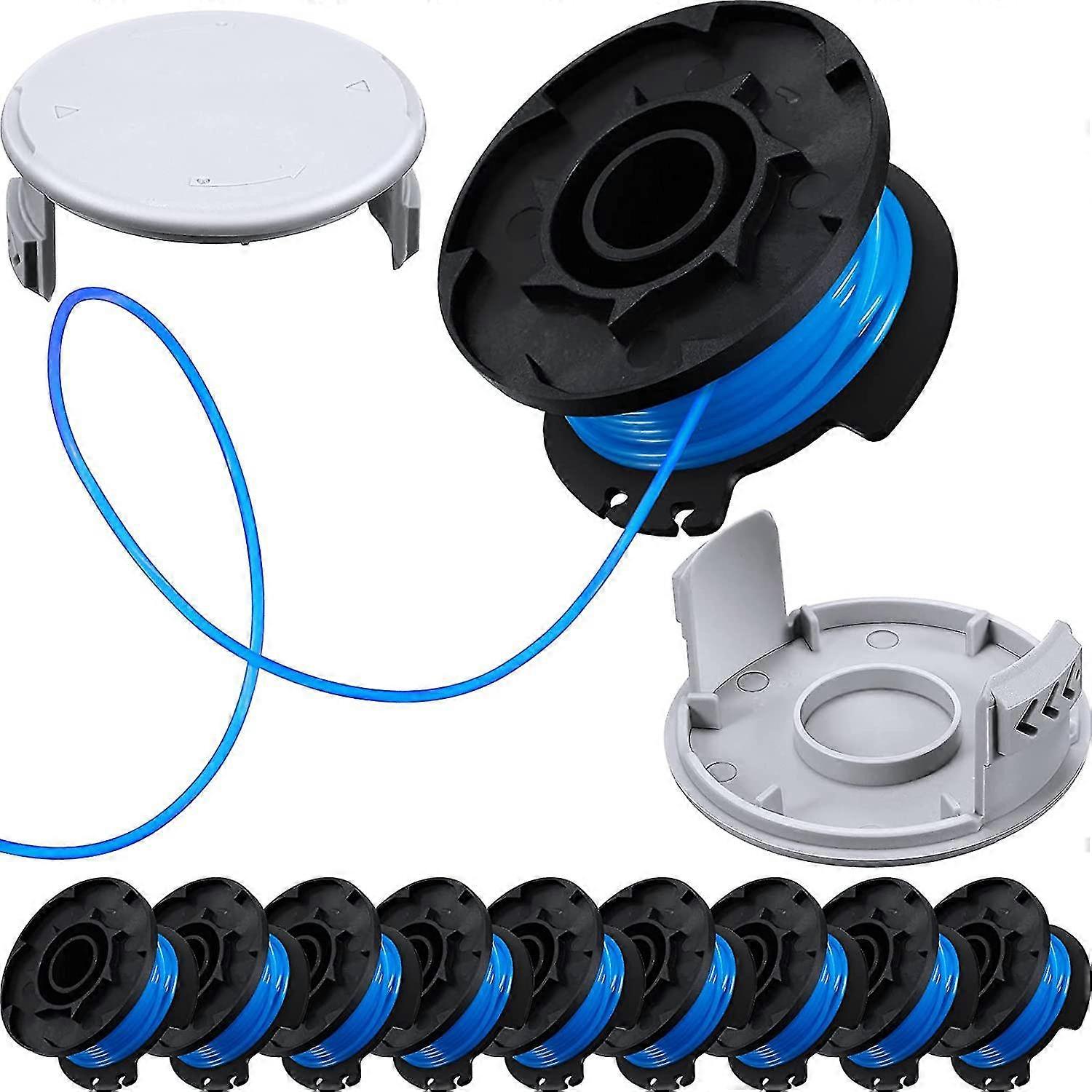 10 Pieces Ac14rl3a Replacement Grass Trimmer Spool Line 11 Ft 0.065 Inch Grass Rope Spool Trimmer Spool Line, 2 Trimmer Spool Compatible With Ryobi 18