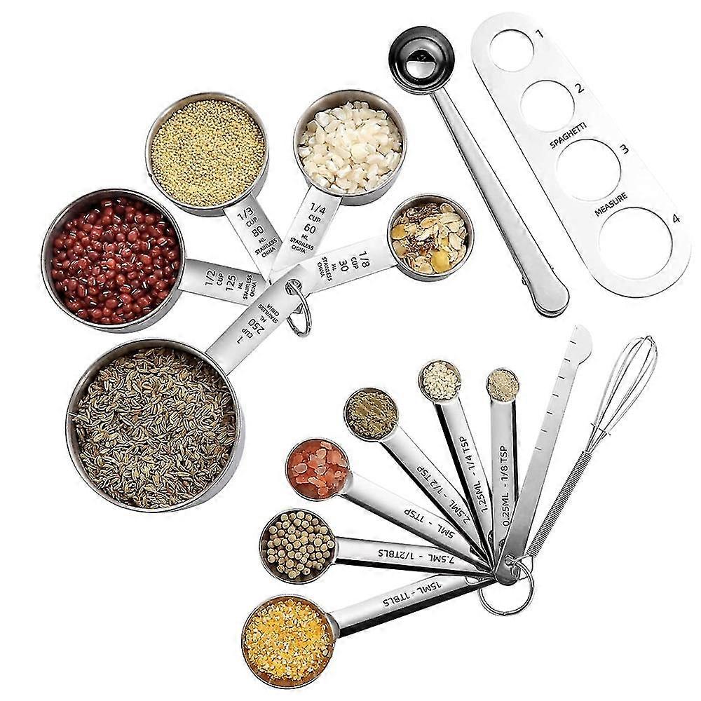 Measuring Spoons And Measuring Cups Set,measuring Spoons Set With Leveler Scoop/ Spaghetti Measurer