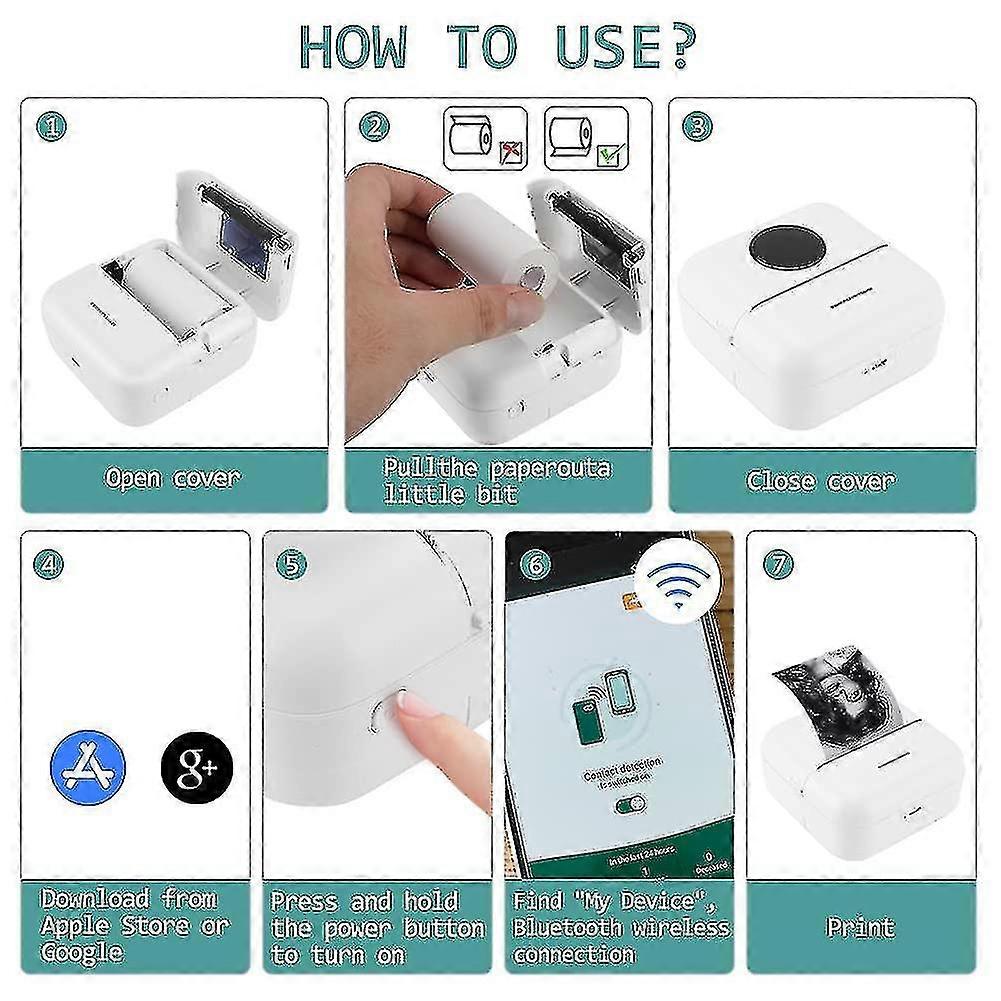 Yideng Mini Pocket Printer Portable Printer Mini Bluetooth Thermal Printer Usb