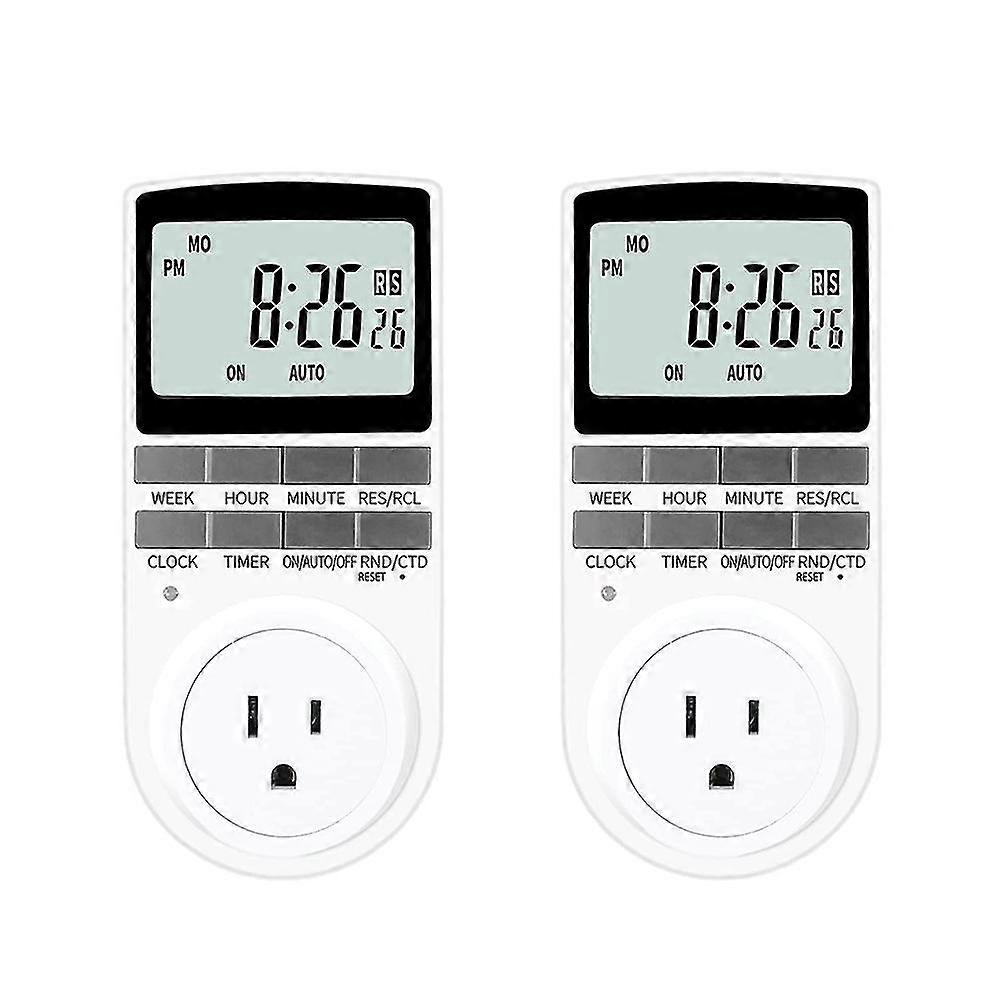 7-days Weekly Digital Plug Timer Outlet, Programmable Countdown Timer Switch With 20 On/off Program