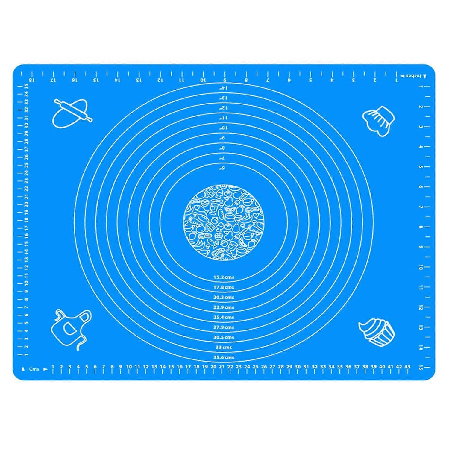 Non-Stick and No-Slip Silicone Baking Pastry Mat 30x40cm Fondant Mat (Blue)