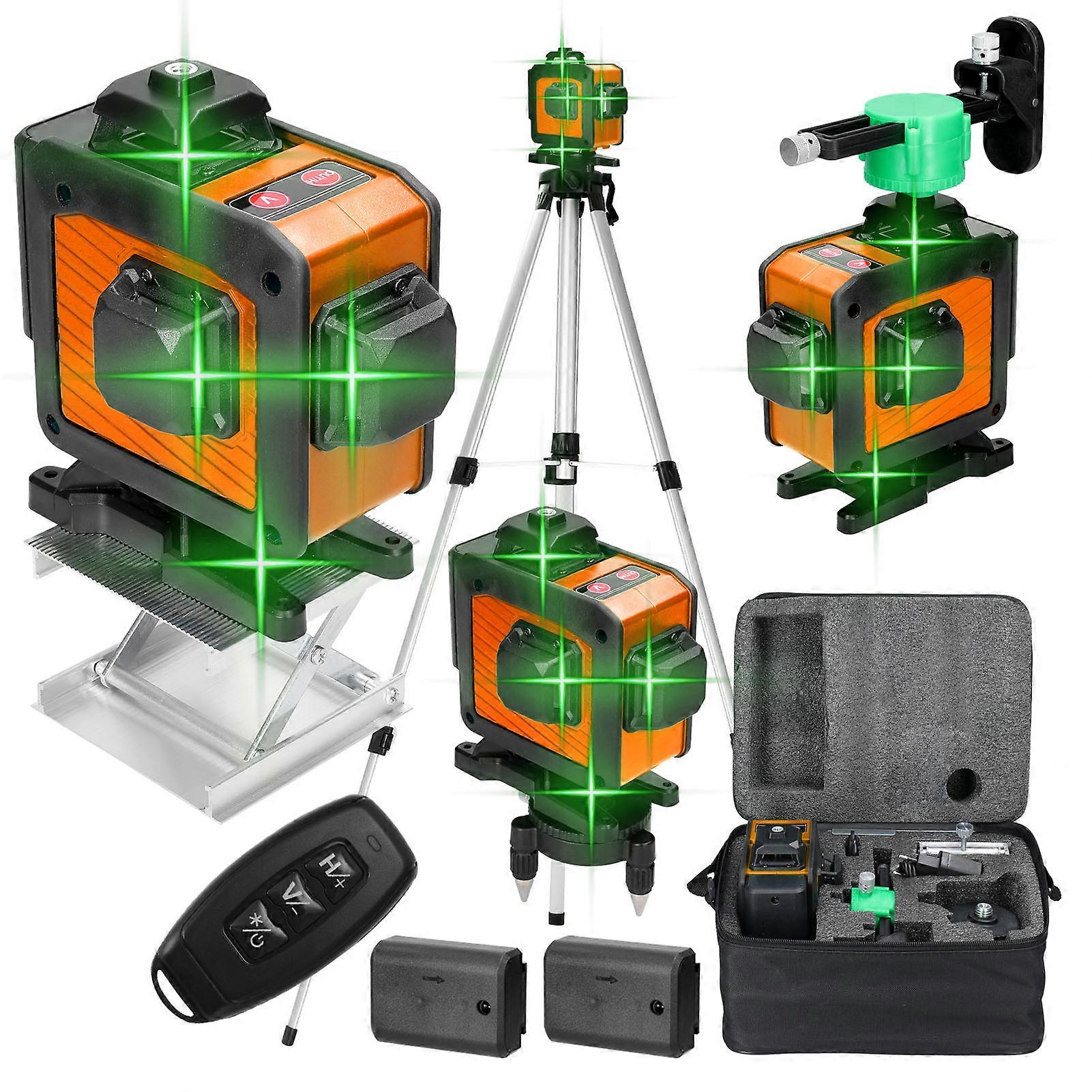 Multifunctional 16 Lines Laser Level 3 Self-leveling Leveling Tool Wall Sticker Line with 1.5m Height Adjustable Tripod Stand
