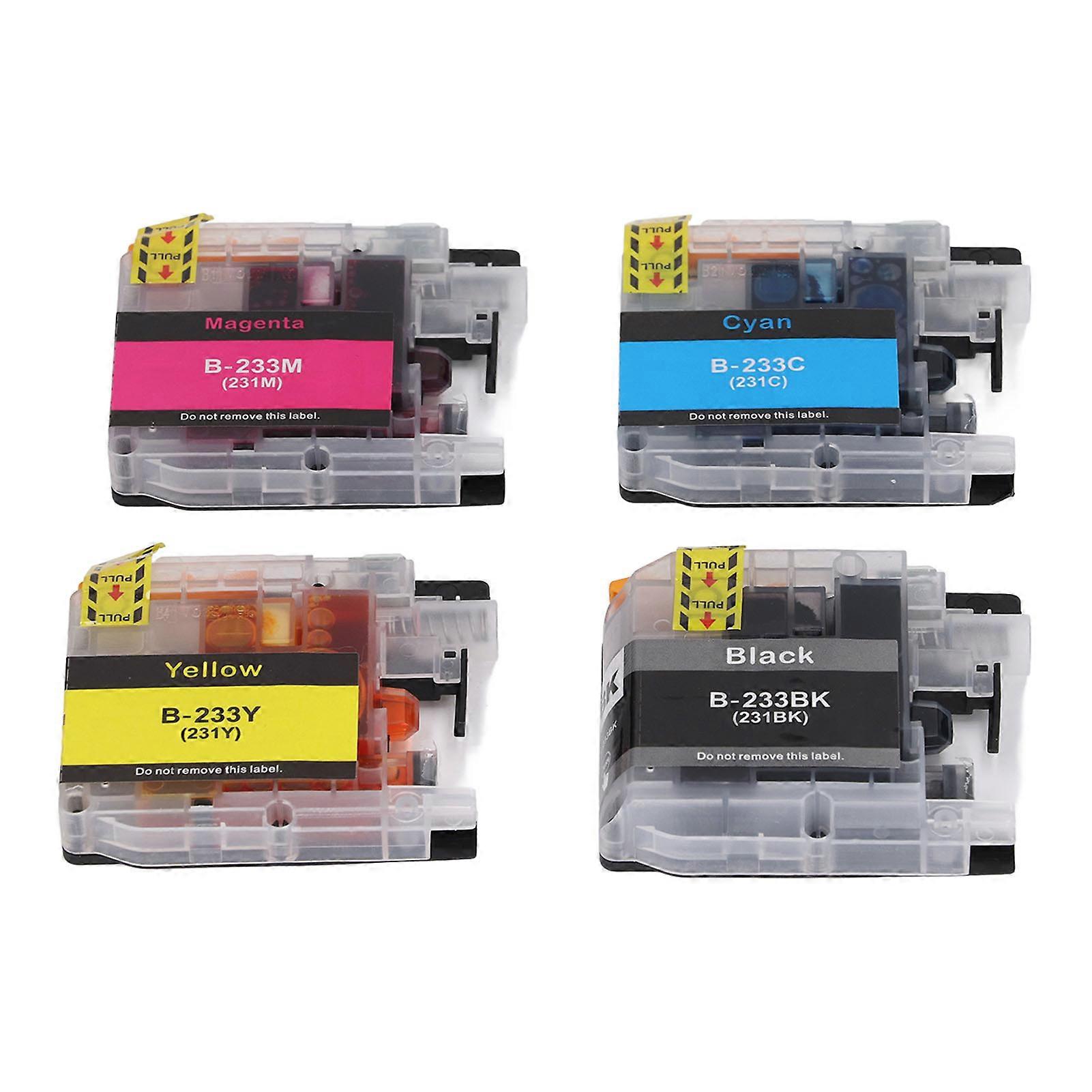 4 Color Disposable Ink Cartridge Fluent Printing Stable Chip Printer Ink Cartridge Replacement BK C M Y LC233