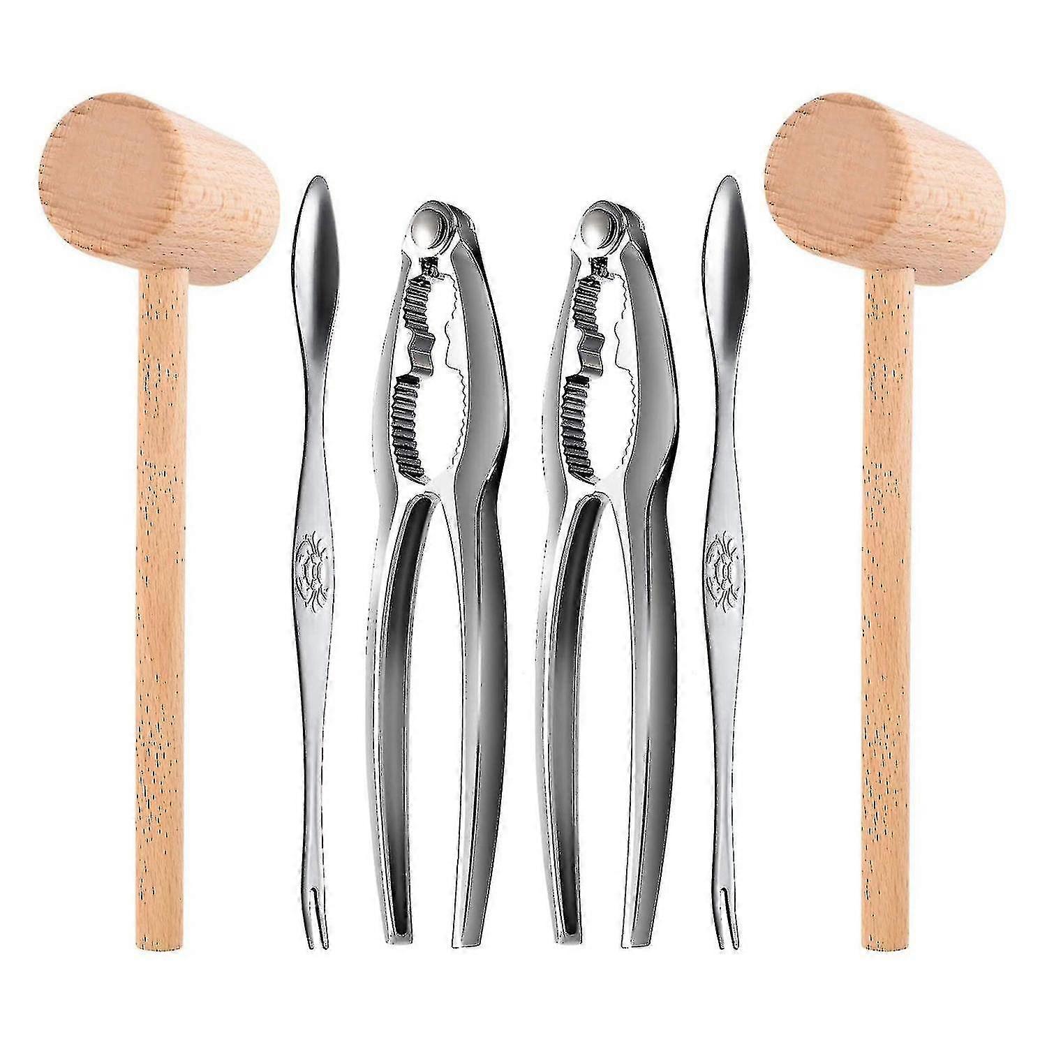6pcs Seafood Tools Set Including 2 compatible withks 2 Lobster Crackers Nut Cracker ,crab Crackersand 2 Lobster