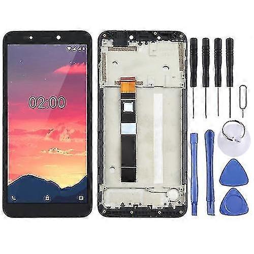 Replacement Lcd Screen, Compatible With Nokia C2 Digitizer Complete Assembly, With Frame