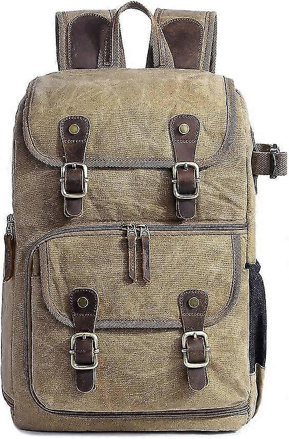 Camera Canvas Backpack Large Capacity Front Open Waterproof Anti-shock Camera Rucksack