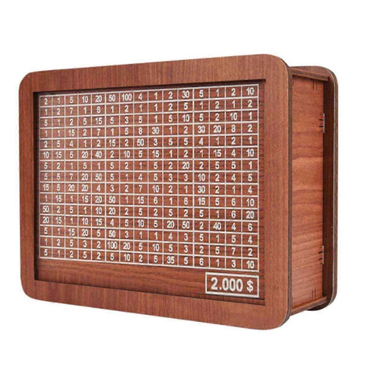 Wooden Piggy Bank for Adult Kids, Money Box with Counter, Money Saving Tin, Reusable Money Box with