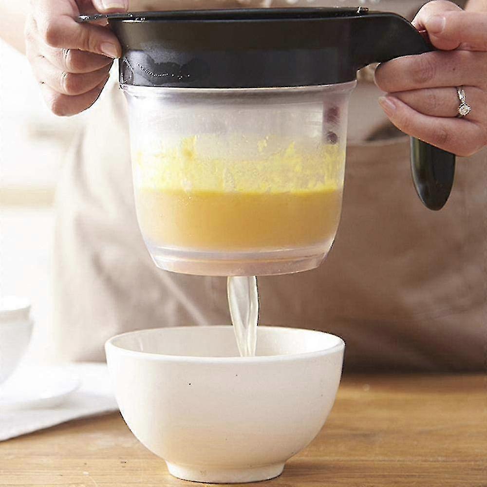 Fat Separator Measuring Cup And Strainer With Bottom Release