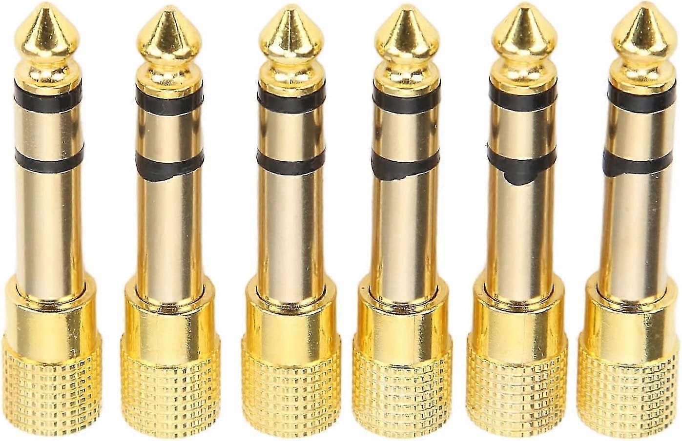 Headphone Adapter Metal Headphone Connector Conversion Plug (gold) (6pcs)