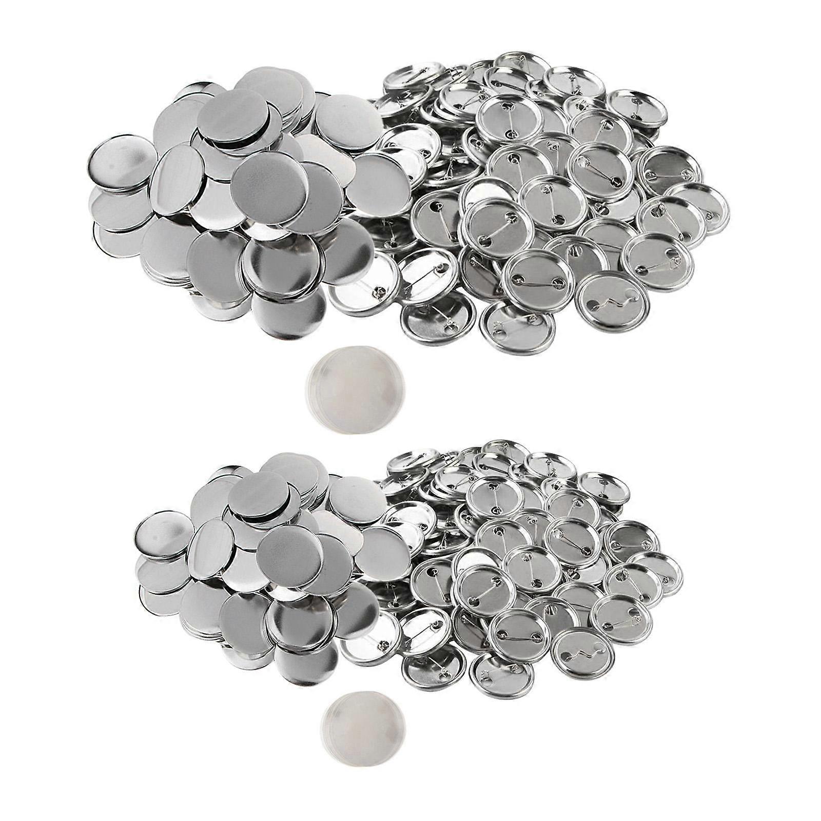 100Sets Blank Button Badge Components Supplies for Arts 25mm 37mm