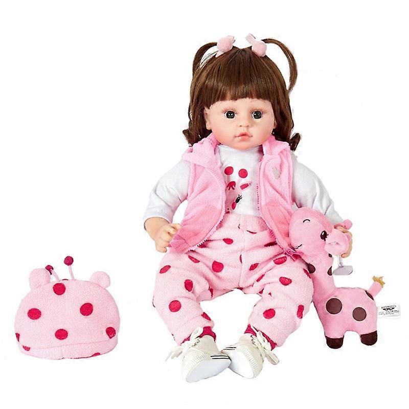 MIMIGO Reborn Baby Doll Soft Simulation Silicone Vinyl 18/22 inch 46/56 cm Lifelike Vivid Boy Girl Toy Pink Coat Baby Doll(Not including shoes)