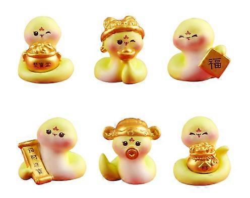 6pcs Mini Snake Figurines Tabletop Snake Decorations Cartoon Snake Decors Tiny Resin Snake Ornaments Model Snake Year Decors
