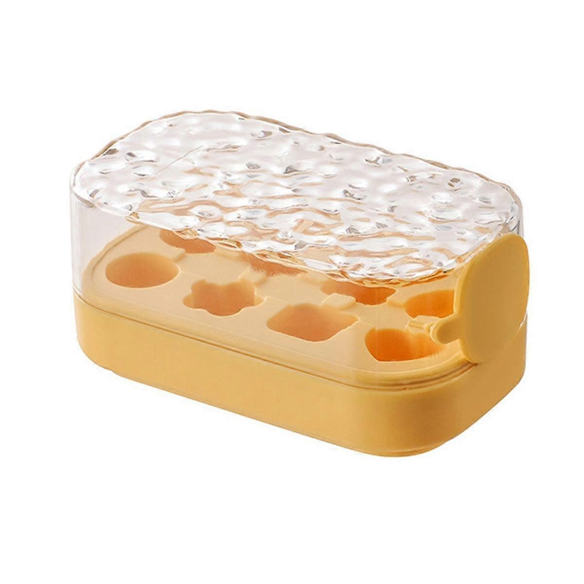 Press Ice Cube Tray 8 Ice Cube Tray Box Push Type Ice Cube Maker Easy to Demold Ice Tray Mold Summe