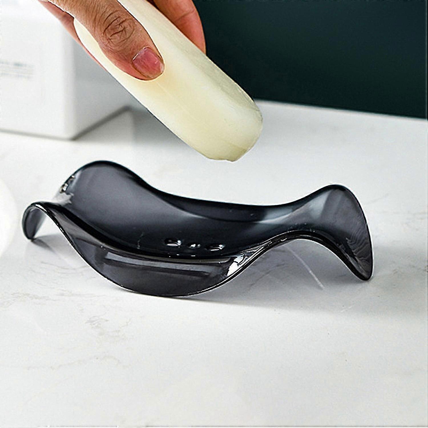 Bathroom Streamlined Abs Soap Storage Drain Rack Holder Soap Box Household Decor