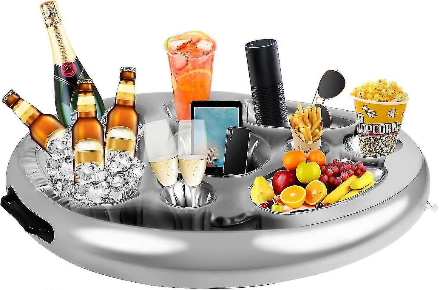 Pool Drink Holder Floats,inflatable Floating Drink Holder With 8 Holes Large Capacity