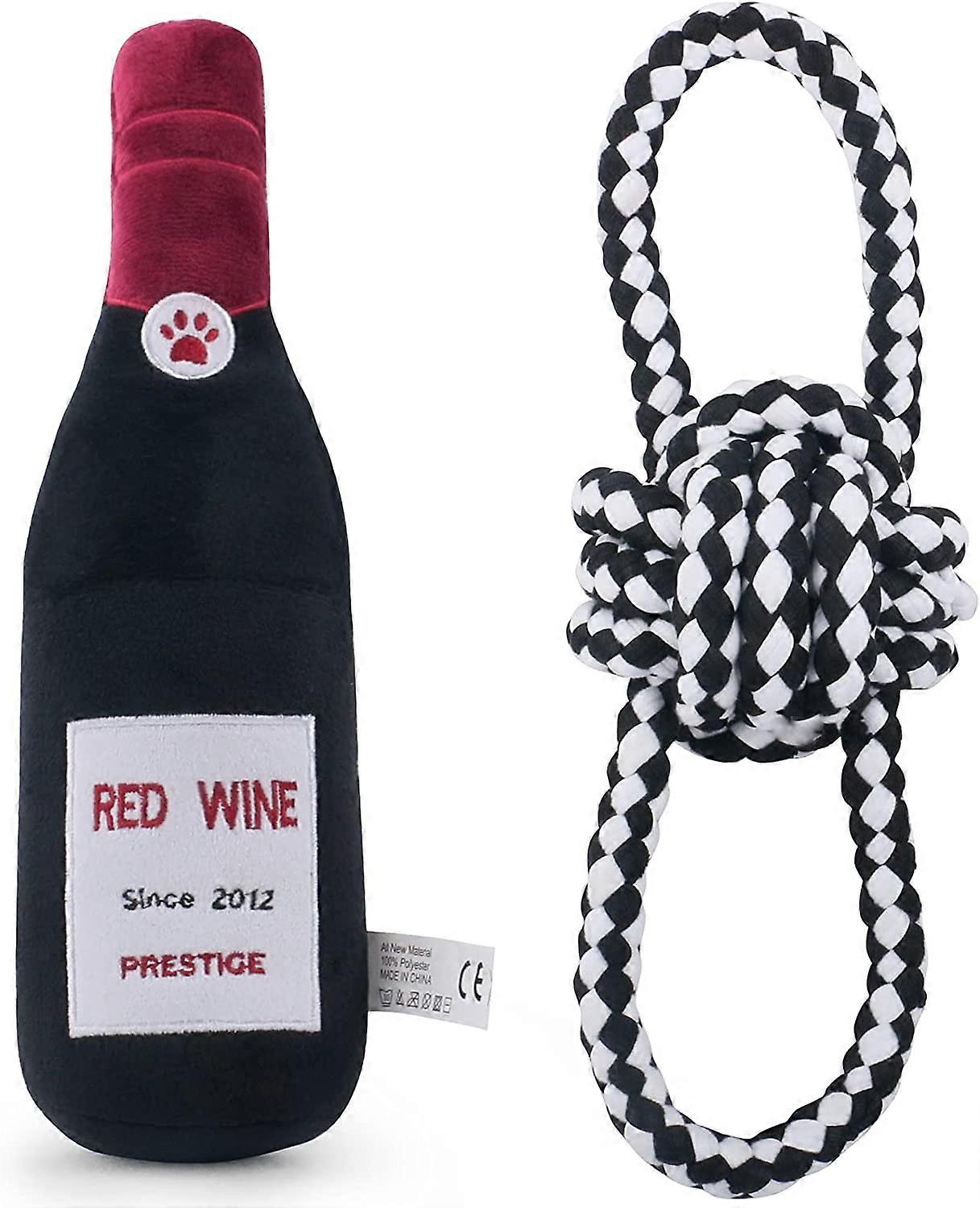 きしむワインボトルの犬のおもちゃ、子犬の歯が生えるおもちゃ、面白い犬のおもちゃ