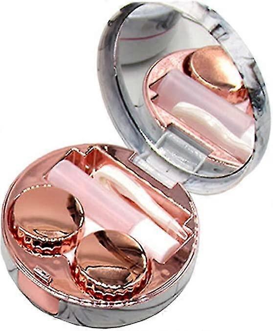 Simple Contact Lens Case Contact Lens Soaking Storage Box Eye Care Contact Lens Case (1pc-rose Gold)