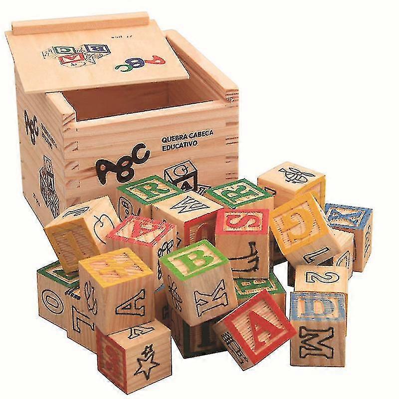 27 Pcs Children Wood Alphabet Blocks Letters Stacking Toys Blocks Craft Early Learning Educational