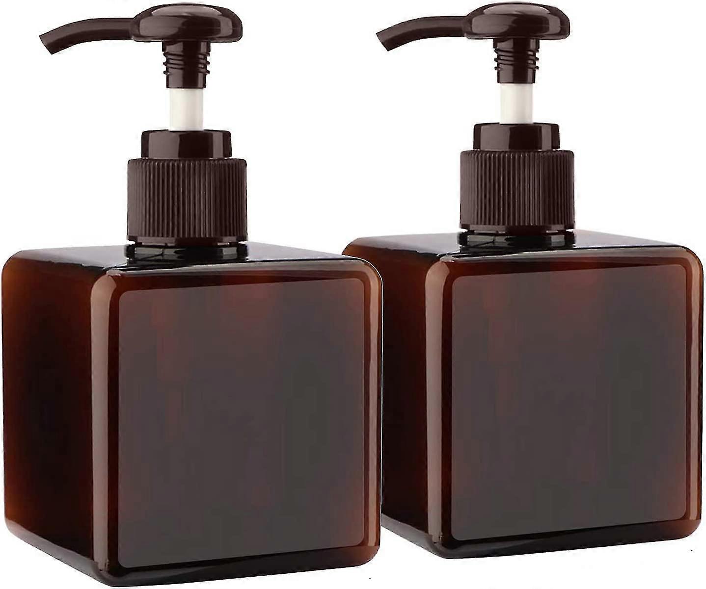 2 Pcs 250ml / 8.8oz Empty Plastic Pump Bottles (brown)
