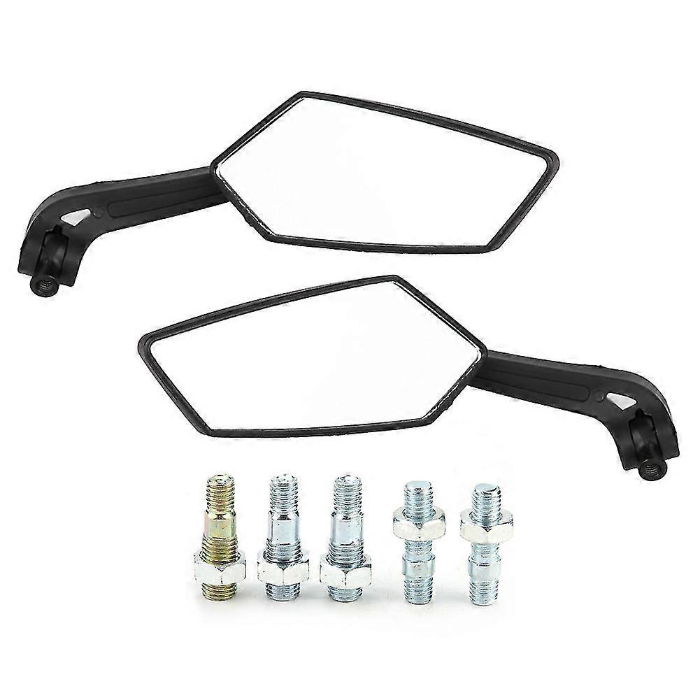 2 Pcs / Set Motorcycle Black L-bar & R-bar Retro Side Rearview Mirror