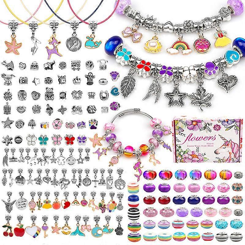 ユニコーンギフトガール5-12歳の子供のおもちゃ、パンドラブレスレットジュエリー子供女の子5歳以上、チャームブレスレットキットジュエリーアドベントカレンダーガール、