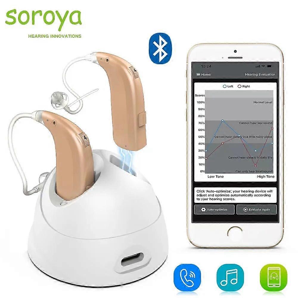Bluetooth Hearing Aids Rechargeable Noise Reduce Sound Amplifier Connect App Audifonos Program Control Earphone For Deafness