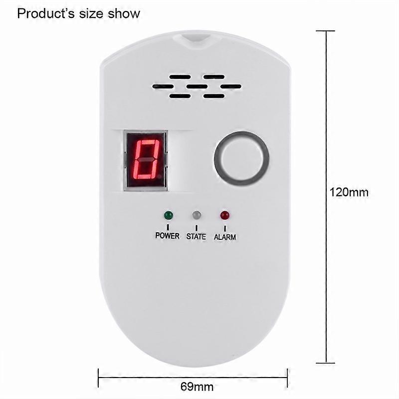 Gas Detector, Lpg/natural Gas/carbon Gas Leak Detector, Plug-in Sensor Monitor(white)