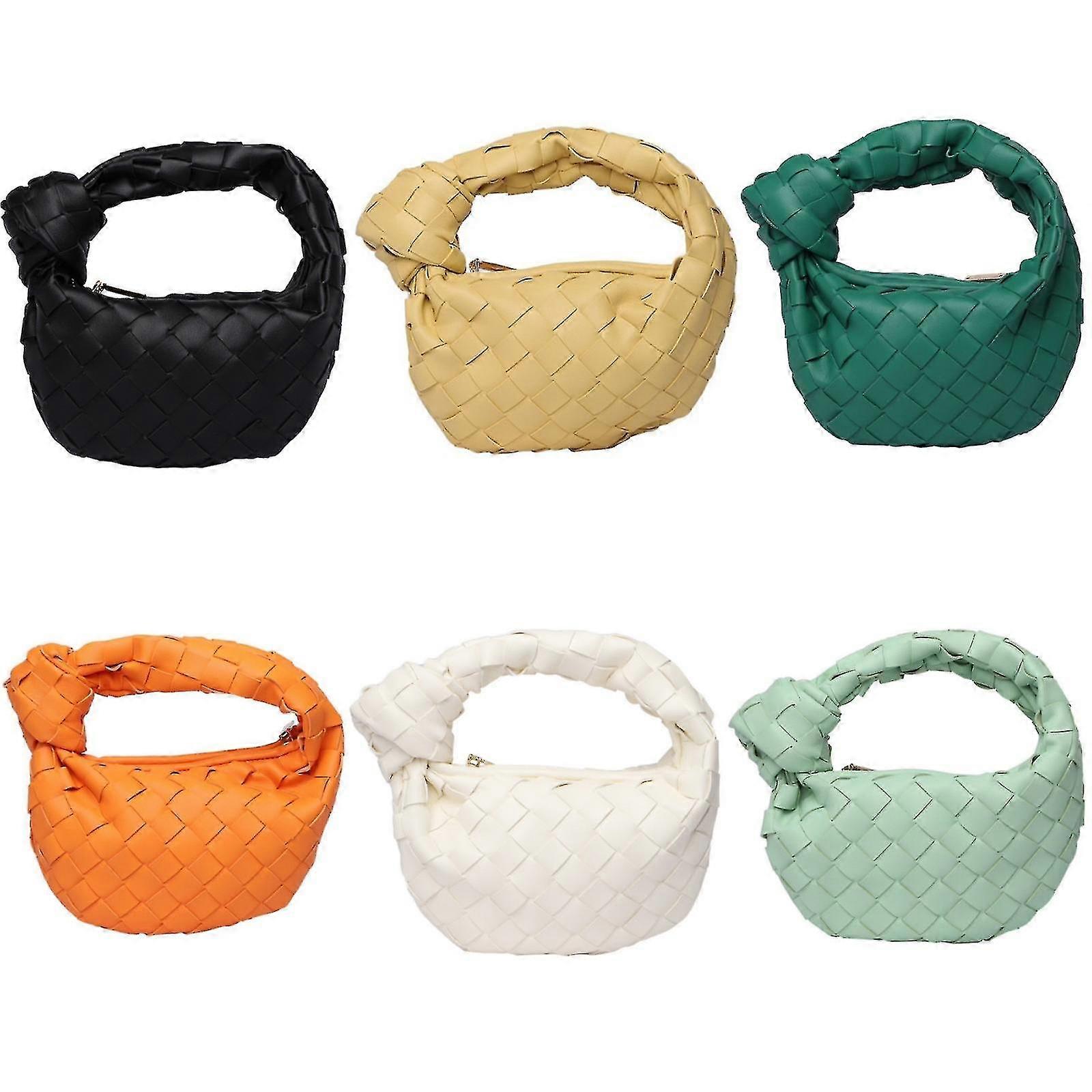 Kvinnor Mjukt Läder Vävd Hobo Knuten Rem Väska Handväska Axel Crossbody Väska-1st