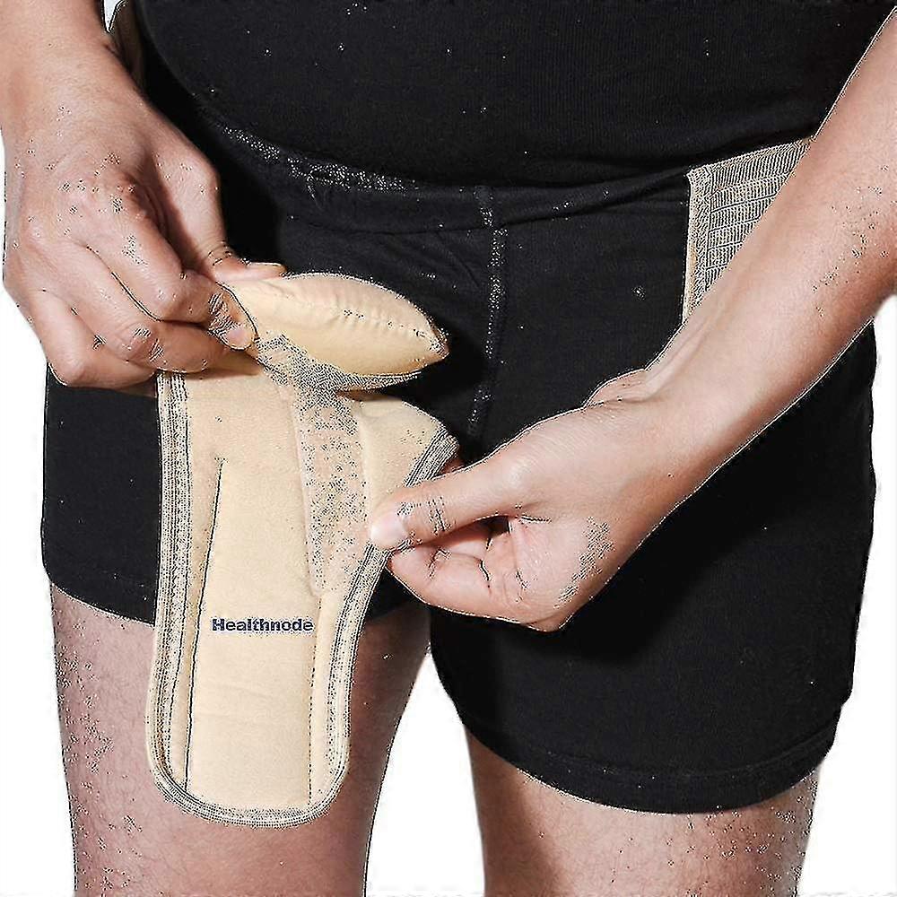 Inguinal brok bælte til mænd efter operationen Hernia smertelindring Truss bøjle til dobbelt / enkelt Inguinal overlegen komfort & Austabilt tryk 2 aftageligt F